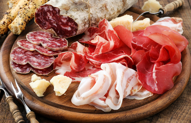 Prosciutto ham, bresaola, pancetta, salami and parmesan